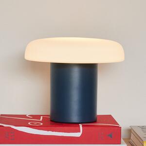 Hübsch Ateliers lampă de masă, albastru închis, alb, sticlă, fier, Albastru, Camera de zi / sufragerie, Metal