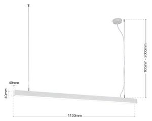 Plafonieră LED Bounce, alb, lungime 113 cm, CCT, aluminiu