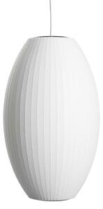 HAY Lampă suspendată Nelson Cigar Bubble M, Ø 33 cm, albă, reglabil, Alb, Camera de zi / sufragerie, Plastic, Design