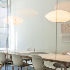HAY Lampa suspendată Nelson Saucer Bubble M, Ø 63,5 cm, albă, reglabil, Alb, Camera de zi / sufragerie, Plastic, Design
