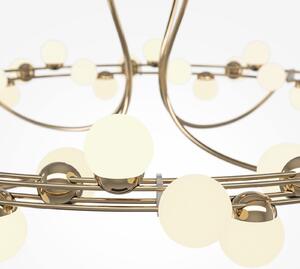 Maytoni plafonieră LED Tessara, Ø 80 cm, auriu/alb, Auriu / Alamă, Camera de zi / sufragerie, Metal, Modern