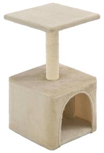 Ansamblu pentru pisici, stâlpi cu funie de sisal, bej, 55 cm