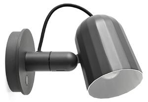 HAY Aplică de perete Noc Wall Button, gri închis, metal, E14, Gri, Camera de zi / sufragerie, Metal, Design