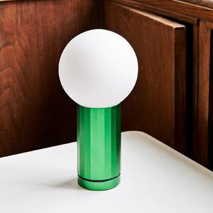 HAY Turn on lampă masă LED cu dimmer, picior verde, reglabil, Verde, Camera de zi / sufragerie, Metal, Design, glob