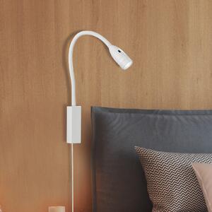 FISCHER & HONSEL Aplică de perete LED Sten, alb, înălțime 61 cm, control prin gesturi, reglabil, Alb, dormitor, Metal, Modern
