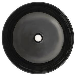Chiuvetă din ceramică, rotundă, 41,5 x 13,5 cm, negru
