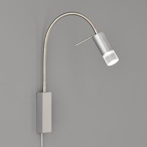 FISCHER & HONSEL Aplică LED River, braț flexibil, abajur cu sticlă, Gri, Camera de zi / sufragerie, Metal, Lumină de lectură