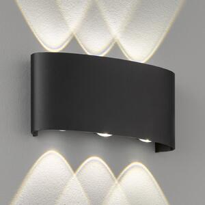 FISCHER & HONSEL Aplică LED de exterior Berlin, șase fluxuri, Negru, Metal, Modern