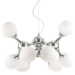 Ideallux Lampă suspendată Nodi Bianco Ø 80 cm, reglabil, Metalic, Camera de zi / sufragerie, Metal, Modern