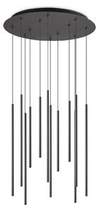 IDEAL LUX Ideal Lux Filo lampă susp. LED 12 becuri negru, Negru, Camera de zi / sufragerie, Metal, Modern