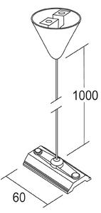 Ivela LKM Suspensie rigidă 100 cm, placă 6 cm, Metalic, Aluminiu