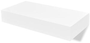 Rafturi de perete suspendate cu sertare, 2 buc., alb, 48 cm
