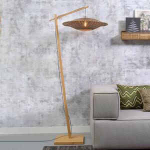 Good & Mojo GOOD MOJO Bali lampă de podea cadru natur Ø60cm, Lemn, Camera de zi / sufragerie, Bamboo, Design