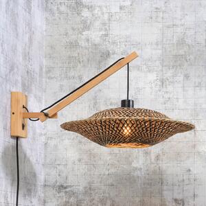 Good & Mojo GOOD MOJO Bali lampă de perete cu 1 braț, natural, 44x12cm, Lemn, Camera de zi / sufragerie, Bamboo, Design