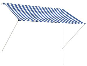 Copertină retractabilă, albastru și alb, 200 x 150 cm