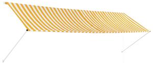 Copertină retractabilă, galben și alb, 400 x 150 cm