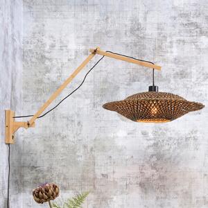 Good & Mojo GOOD MOJO Bali lampă de perete cu 2 brațe, natural, 44x12cm, Lemn, Camera de zi / sufragerie, Bamboo, Design