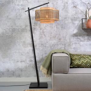 Good & Mojo GOOD MOJO Bhutan lampă podea negru 176cm Ø50cm, Negru, Camera de zi / sufragerie, Bamboo, Design