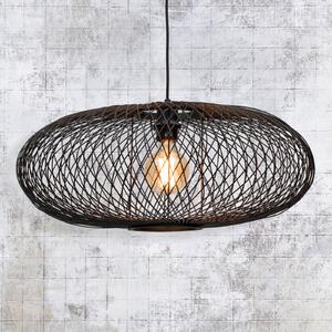 Good & Mojo GOOD MOJO Cango lampă suspendată, elipsă, negru, reglabil, Negru, Camera de zi / sufragerie, Bamboo, Design