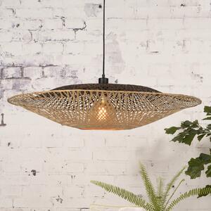 Good & Mojo GOOD MOJO Lampă suspendată Kalimantan orizontală Ø87cm, reglabil, Lemn, Camera de zi / sufragerie, Bamboo, Design