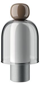 Lampa de masă Easy Peasy ToGo, maro/aluminiu, 24 cm