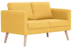Canapea cu 2 locuri, galben, material textil