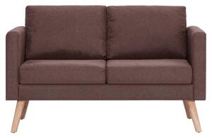 Canapea cu 2 locuri, maro, material textil
