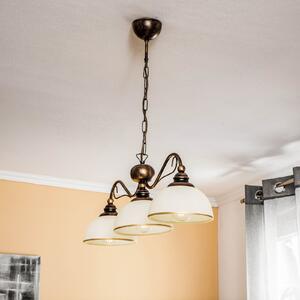 Jupiter Lumină suspendată cu bară Casale, 3 becuri, lungime 74 cm, reglabil, Bronz / Alamă Veche, Camera de zi / sufragerie, Metal, Antichitate