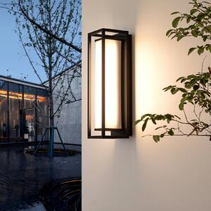 Lucande Banetti aplică exterior LED, 50 cm, Negru, Plastic, Modern
