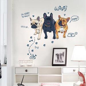 Autocolant de perete „Bulldogi francezi” 125x115cm