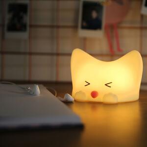 Niermann Standby Lumină noapte LED Catty Cat acumul. 7 culori+sunet, reglabil, Alb, Camera copiilor, Plastic