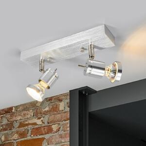 SLV Asto 2 becuri spot de plafon cu inel decorativ, reglabil, Metalic, Hol, Metal, Modern, Plafon cu flacără multiplă