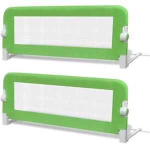 Balustradă de protecție pat copii, 2 buc., verde, 102x42 cm
