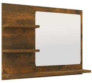 Oglindă de baie, stejar fumuriu, 60x10,5x45 cm, lemn prelucrat