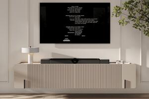 Dulap TV Malmi, 200 cm, suspendat - cașmir / crema bianca / negru