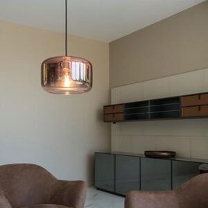SLV Lampă suspendată Pantilo 28, Ø 28 cm, cupru, reglabil, Camera de zi / sufragerie, Sticlă, Modern