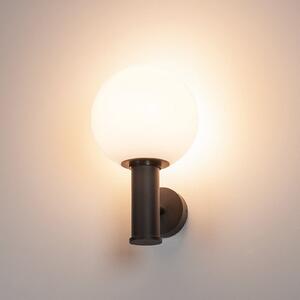 SLV Gloo Pure lumină de perete pentru exterior IP44, Negru, Metal, Modern, Glob pentru exterior