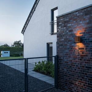 SLV Rusty aplică LED de exterior up/down Quader, Maro / Rugină, Metal, Modern, Perete unghiular