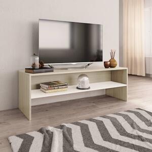 Comodă TV, alb și stejar sonoma, 120 x 40 x 40 cm, PAL