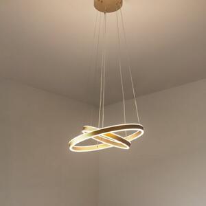 SLV Lampă suspendată One Double LED, alamă, Ø 60 cm, reglabil, Auriu / Alamă, Camera de zi / sufragerie, Metal, Modern