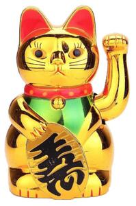 Pisica norocoasa aurie remediu Feng Shui din Plastic 12 cm MICA