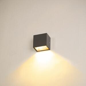 SLV Sitra Lampă de perete cu un singur LED pentru exterior, antracit, Negru, Metal, Modern, Soclu de perete jos