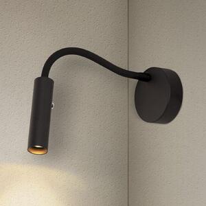 SLV Karpo Goose Aplică de perete cu LED, dimabilă, negru, reglabil, Negru, dormitor, Metal, Modern, Lumină de lectură