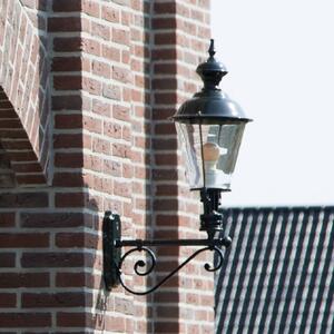 K.S. Verlichting NOTARIS L - Aplică pentru exterior, negru, reglabil, Negru, Sticlă, Antichitate