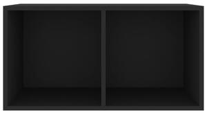 Cutie de depozitare viniluri, negru, 71x34x36 cm, lemn compozit