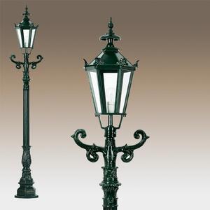 K.S. Verlichting Bornă luminoasă Brighton, verde, înălțime 95 cm, metal, IP44, Verde, Metal, Antichitate