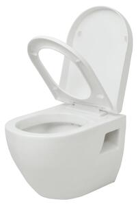 Toaletă suspendată din ceramica cu bazin alb