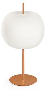 Kdln Lampă de masă Kushi XL, cupru/alb, înălțime 61 cm, reglabil, Alb, Camera de zi / sufragerie, Sticlă, Design, glob