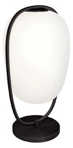 Kdln Lampă de masă Lannà, negru/alb, înălțime 40 cm, reglabil, Alb, Camera de zi / sufragerie, Sticlă, Design