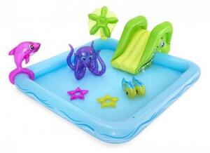 Piscina gonflabila pentru copii, de joaca, cu tobogan, 239x206x86 cm, Bestway Fantastic Aquarium